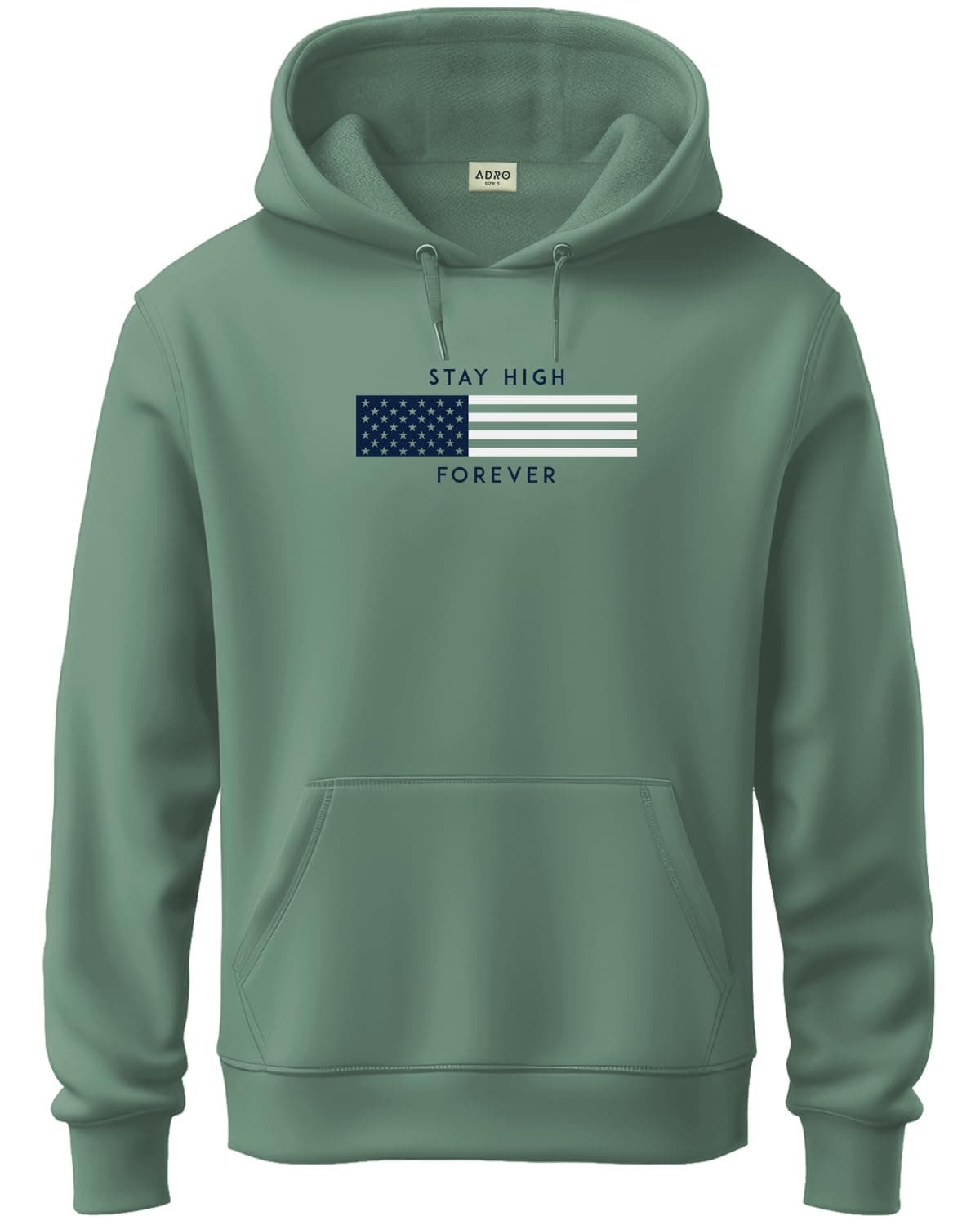ADRO Men's Cotton Blend Neck Hooded Regular Sweatshirt (H24-FLAG-PT_Pista, 3XL