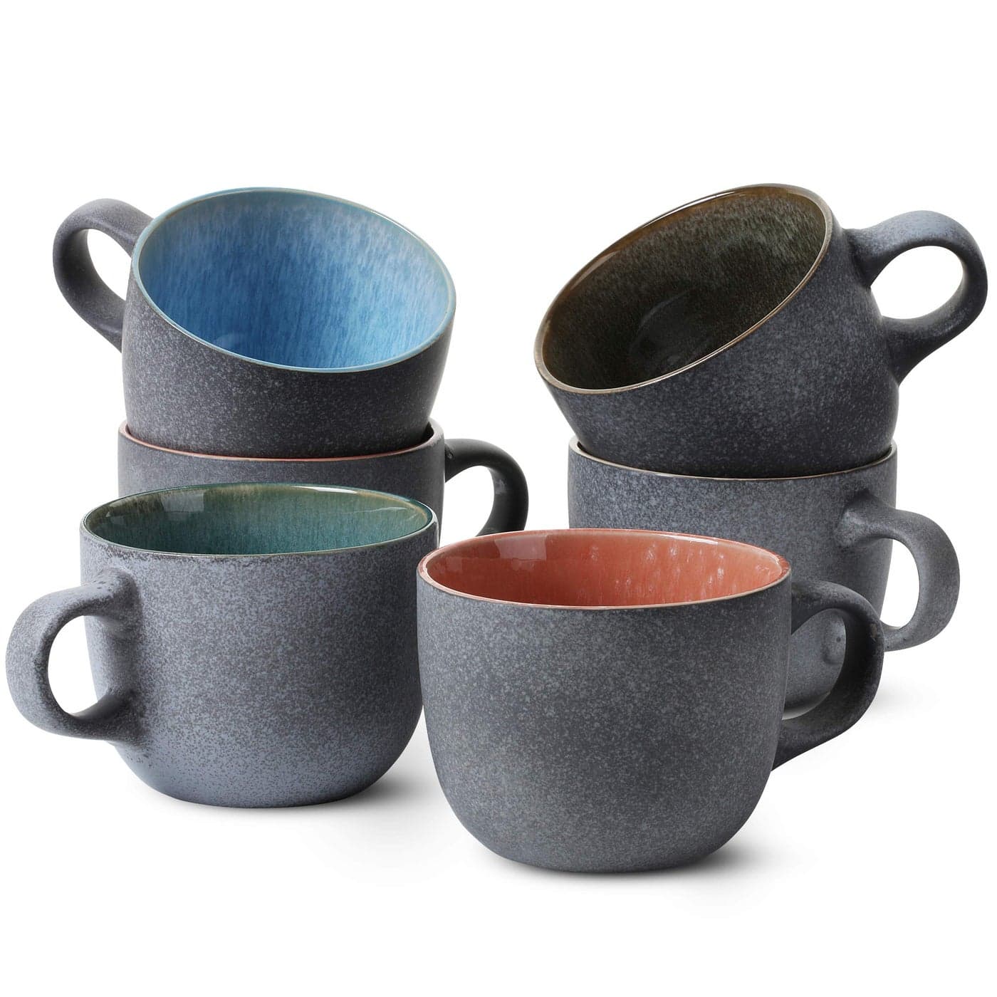 BTaT Coffee Mug Set Set of 6 14 oz415ml Coffee Cup Set Ceramic Coffee Cups Coffee Mug Ceramic Set Coffee Cup Sets Mugs Coffee Cups Mugs for Coffee Coffee Cups Set