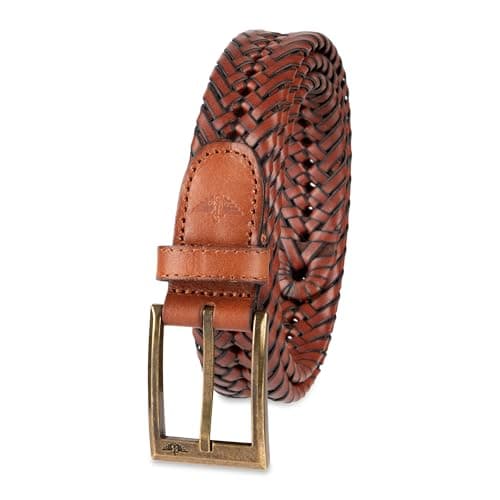 Dockers Men's Braided Belt, tan Glazed, 36