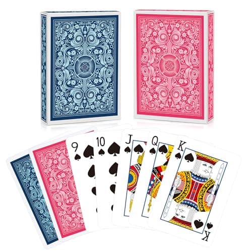 Timenued Playing Cards 2 Pack2 Decks of CardsPlaying Card Games for AdultsPoker Cards ProfessionalStandard Playing Cards SetSuitable for Game NightVarious Party GamePinkLight Blue
