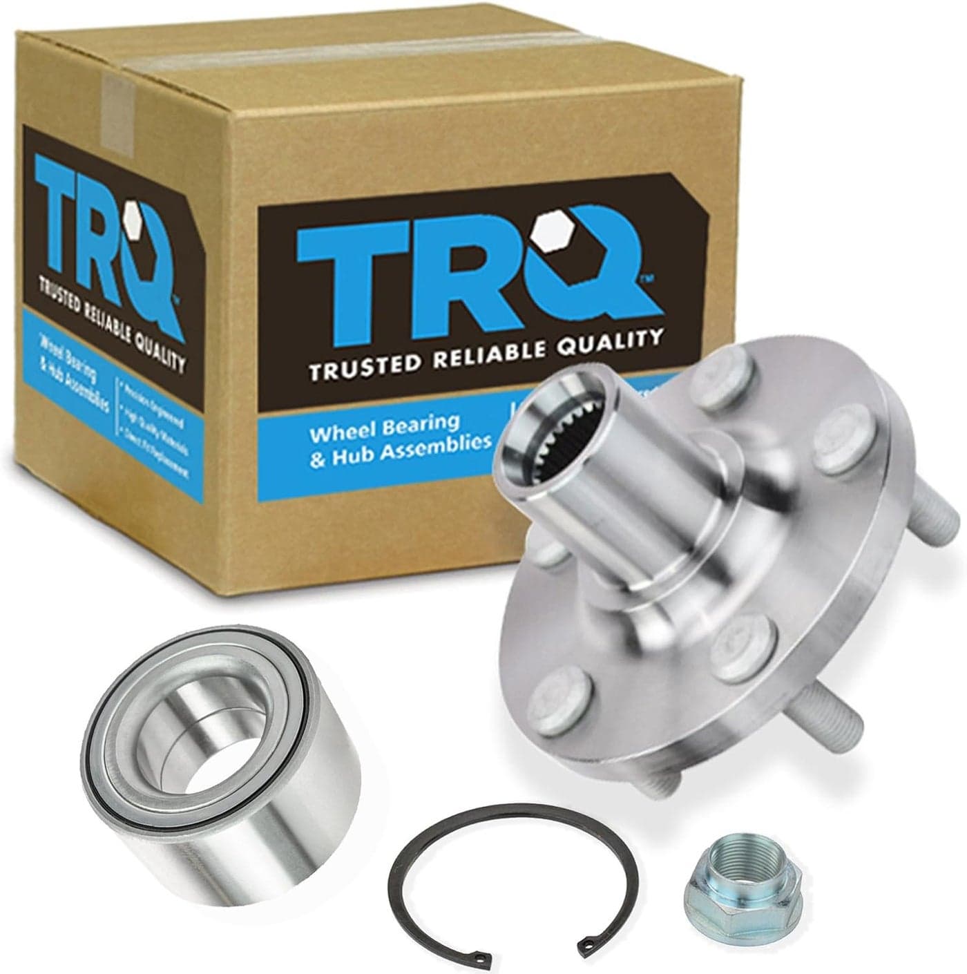 TRQ Front Wheel Bearing & Hub Kit with ABS Sensor for Toyota and Pontiac Models
