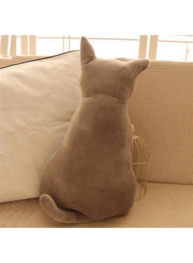 Cute Cat Soft Plush Pillow Grey 45centimeter