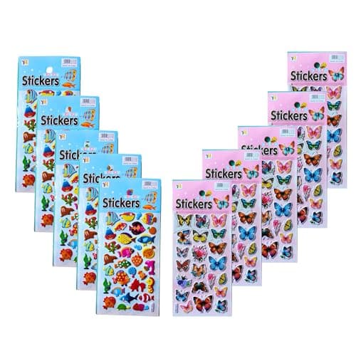 MONKEYTAIL Cute Animal-Themed Puffy Stickers as Birthday Return Gift for Kids| Set of 10 | Foam Stickers for Crafting, Scrapbooking, Pinata Fillers, and Wall Decorations