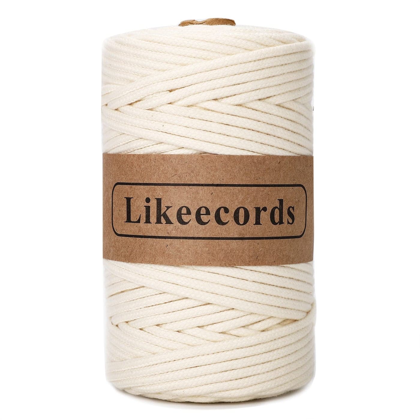 Likeecords Braided Macrame Cotton Cord 45mm109 Yards Macrame Cotton Rope Bohemia Macrame Supplies for Handmade Plant Hangers Wall Beige