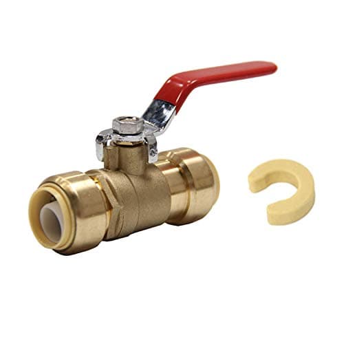 EFIELD 1 Inch Push-Fit Full Port Ball Valve with a Disconnect Clip to Connect Pex, Copper, CPVC Pipe,(PF-VALVE019)