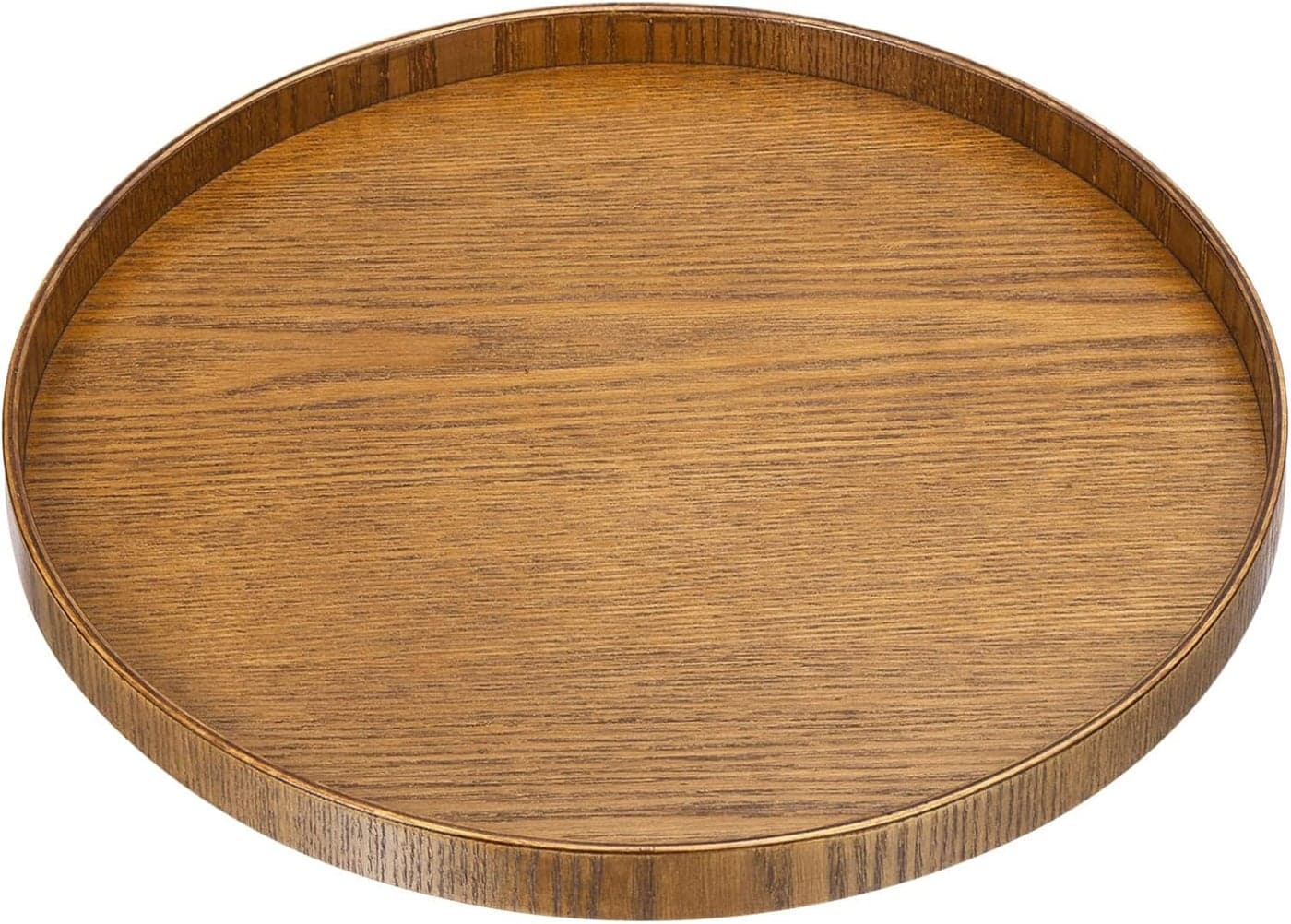 PATIKIL Wood Serving Tray 12 Inch Round Decorative Platter for Home Decor Kitchen Table Candle Holder Brown