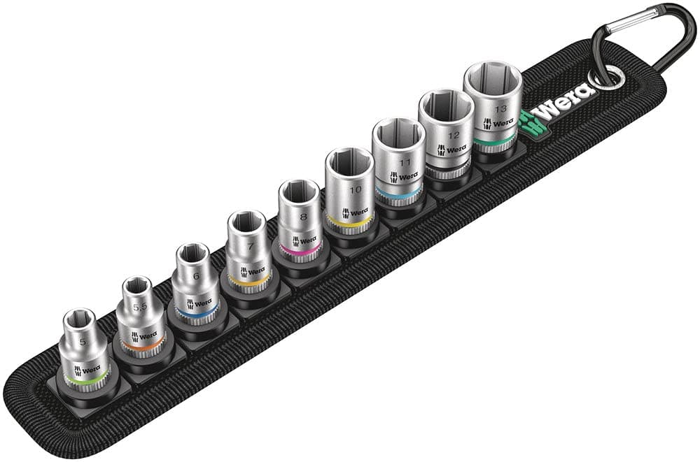 Belt 4 sock set 1/4" drv 9 pieces