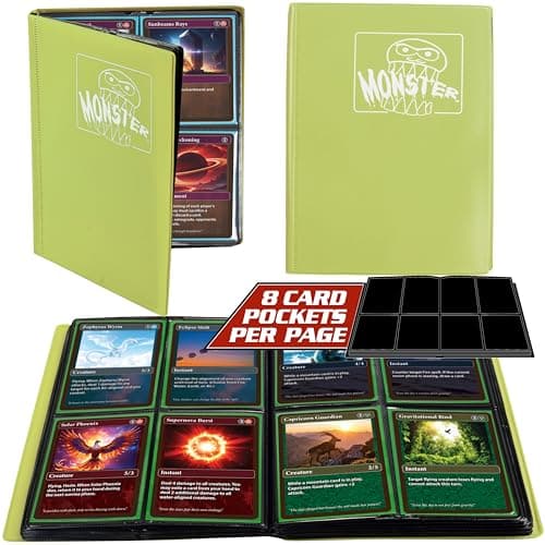 Monster Binder 4 Pocket Trading Card Album Matte Yellow Antitheft Pockets Hold 160 Yugioh Pokemon Magic the Gathering Cards