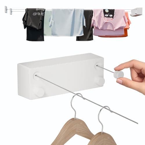 Lifelong Retractable Heavy Duty Clothesline 27.5 ft Total (13.8 Each) |40kg Capacity (20kg Each) Wall Mounted Laundry Dryer| SS304 Rope for Indoor Outdoor Use |Drying Rack for Bathroom, Balcony & Home