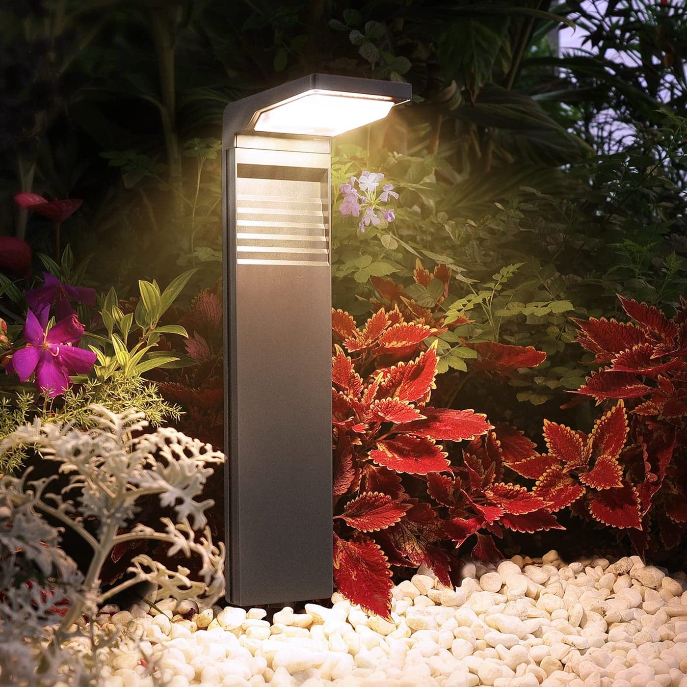 JOFIOS Solar Pathway Lights 8 Pack with Warm White and Cool White Mode Modern Solar Path Lights Outdoor Waterproof Perfect Solar Lights for Backyard Lawn Driveway Walkway Garden Decorative