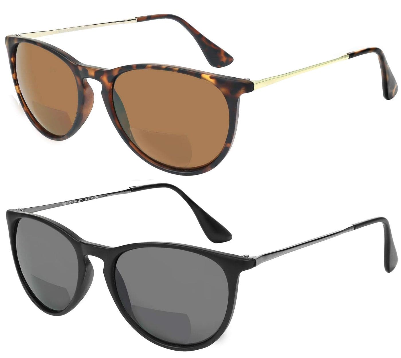 Yogo Vision Bifocal Sunglasses For Men and Women 2 Pk Reading Glasses UV400 Protection Unisex Sun Readers BlackBrown Havana 125