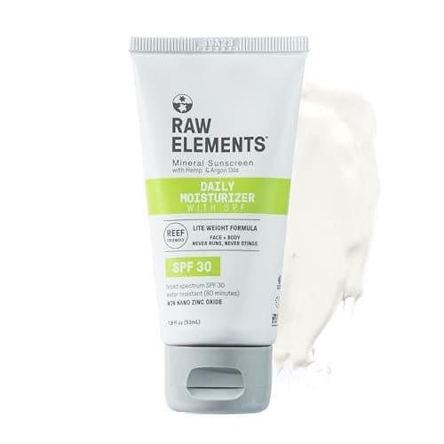 Raw Elements Daily Lifestyle Moisturizer BioResin Tube SPF 30 UVAUVB Protection NonNano Zinc ReefSafe Water Resistant 18 oz