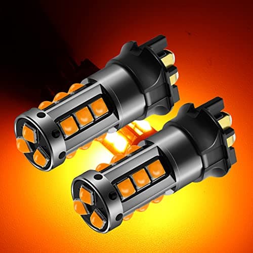 HAISECA AC/DC 9-36V PW24W PWY24W LED Bulb Amber,1200LM DRL Daytime Running Parking Light 12181NA 12174 12182 LED Turn Signal Light for Cars.2-Pack.