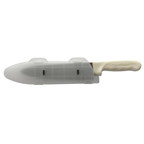 Agilux Blade Guard Knife Blade Protection Cover, Secure Fit Sheath for Storage or Transport – Chef’s Kitchens, Travel & Outdoor Use, Dishwasher Safe BPA-Free (Clear, 8")