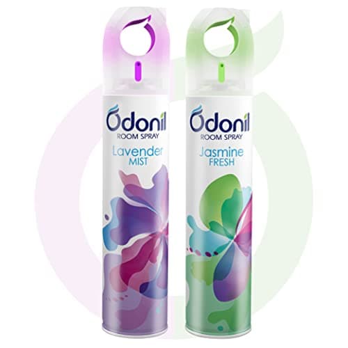 Odonil Air Freshener Room Spray - 440 ml Combo (Pack of 2, 220ml each) | Lavender Mist & Jasmine Fresh | Nature Inspired Fragrance for Home & Office | Long Lasting Fragrance | Instant Freshness