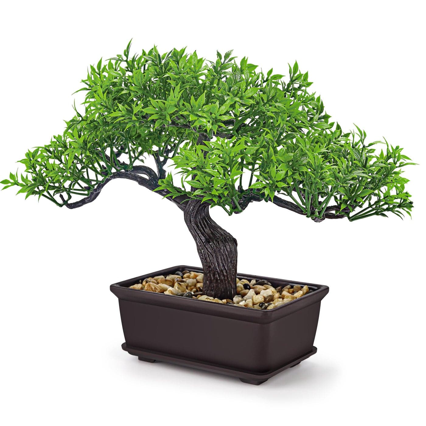Der Rose 8 Artificial Bonsai Tree Small Fake Potted Plants for Zen Japanese Home Office Desk Bathroom Shelf Decor