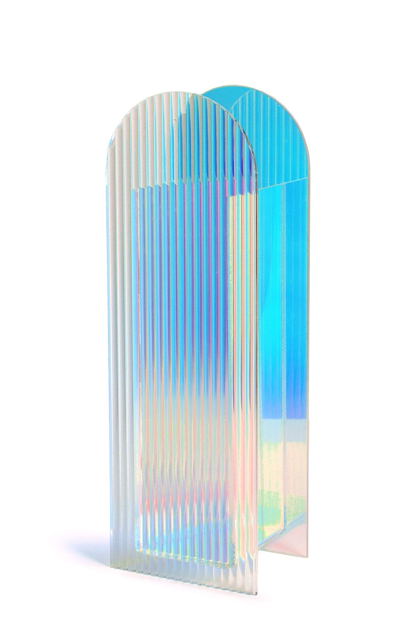 Acrylic Vase, Wedding Centerpieces, Home Decorations, Arch Shape Vase Modern Design (Iridescent)