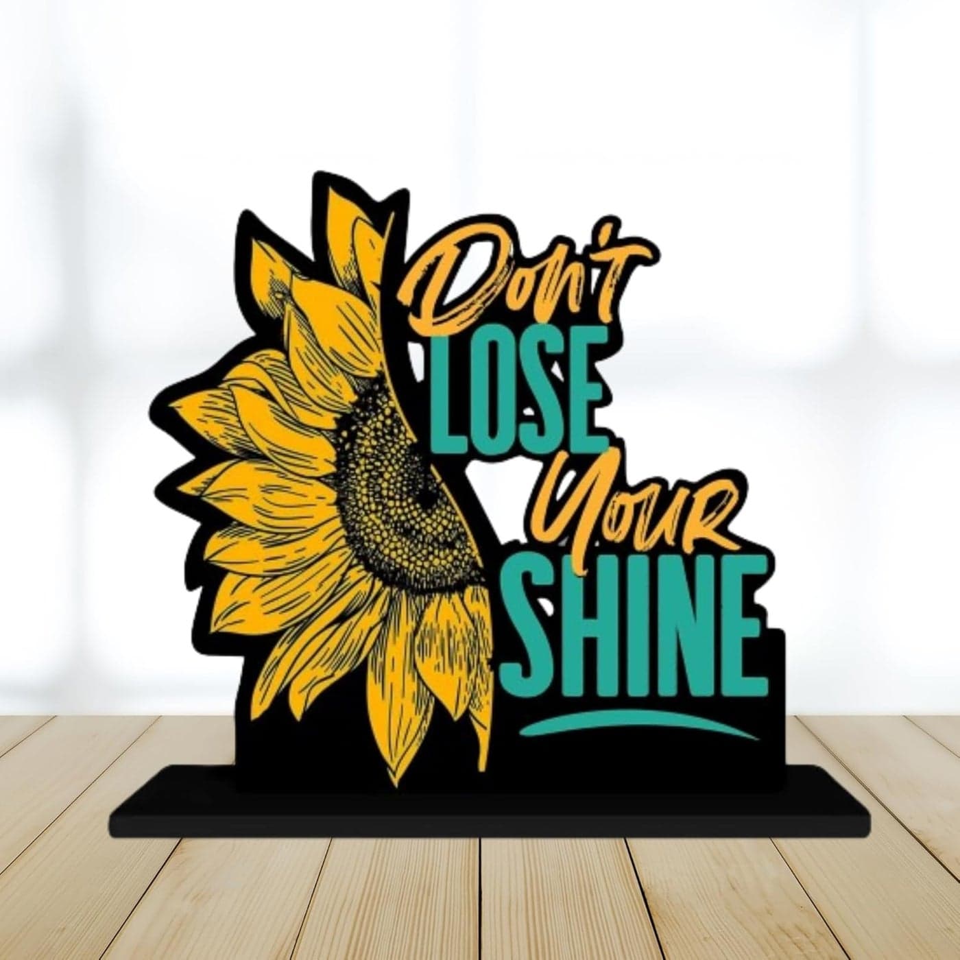 Webelkart Wooden Dont Lose Your Shine Motivational Quotes Table Decoration for Office Desk Home Decor Item Living Room Modern Art Wood Showpiece Gift Items
