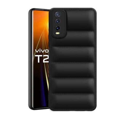 Plus Puffer Case Camera Protection Soft Back Cover for Vivo Y20 | Vivo Y20i - Black