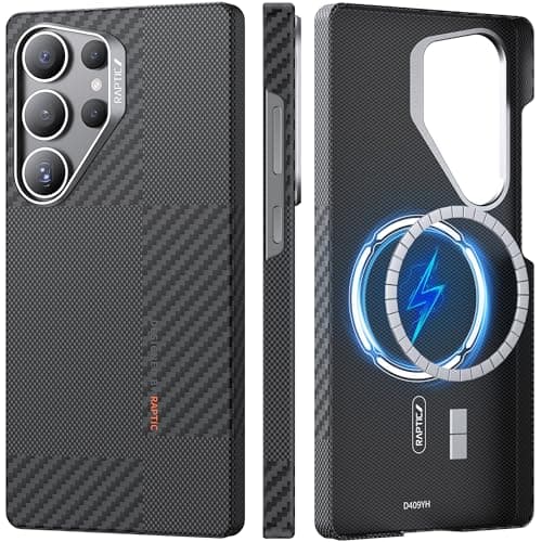 RAPTIC Mondrian Case for Samsung Galaxy S25 Ultra Compatible with MagSafe, Non-Slip & Slim Light Touch Feeling 600D&1500D Aramid Fiber Made Galaxy S25 Ultra Case, 6.9 inch
