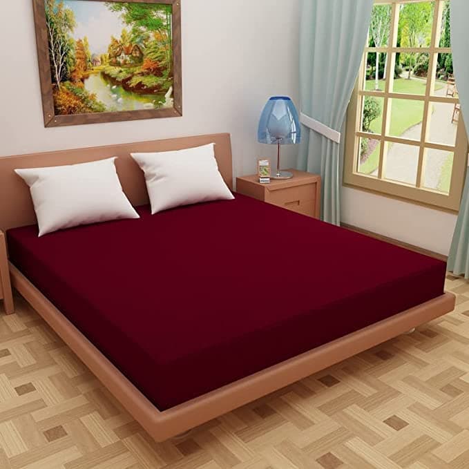 RRC Waterproof Mattress Protector Terry Cotton Mattress Protector 72 x 78 Maroon