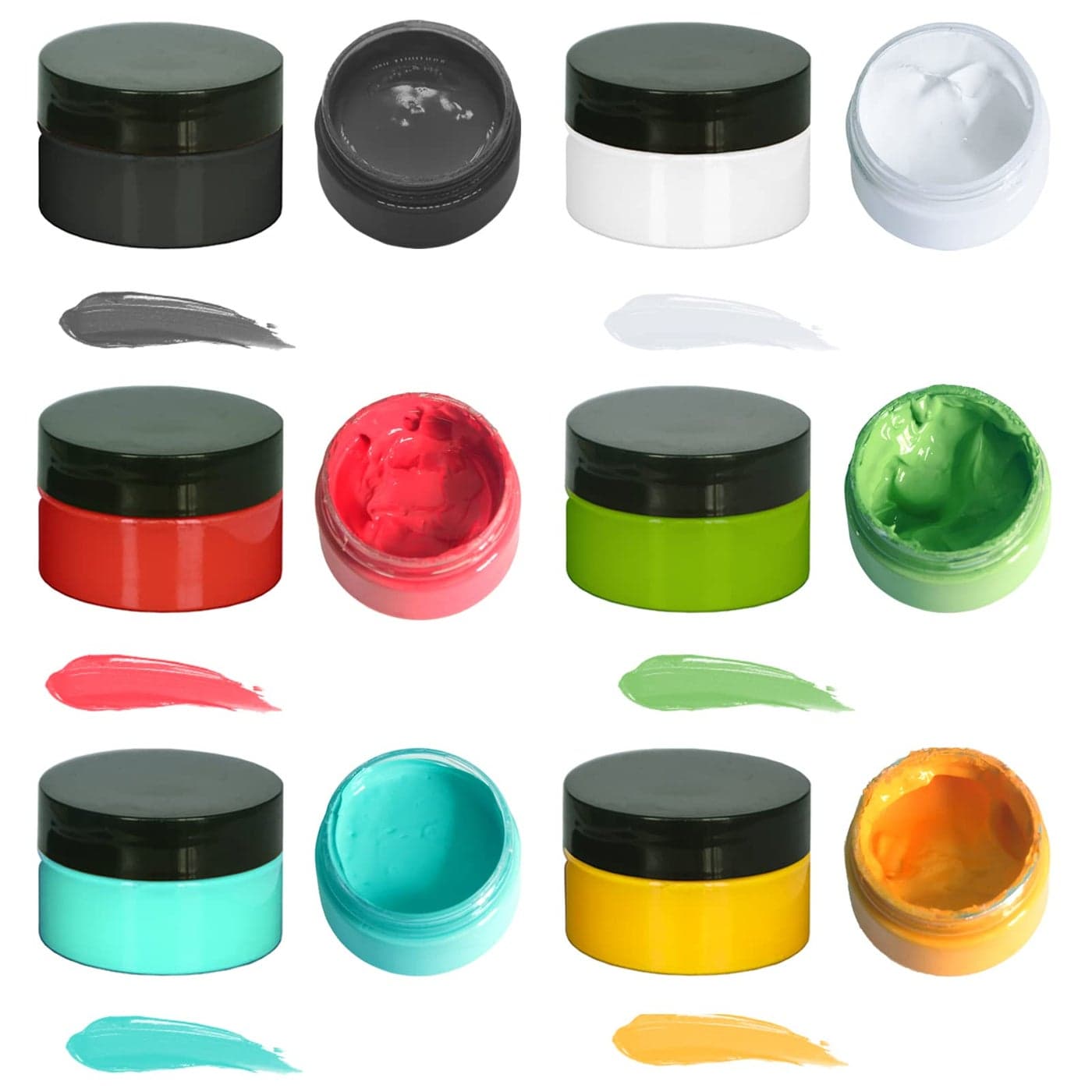 BOOLOOEN 6 Jars Chalk Paste Paint Set Silk Screen Stensils Ink Self Adhesive Mesh Screen Stencil Ink Art Craft Paint Chalkboard Ink Paste for DIY Home Decor