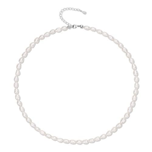 COAI 925 Sterling Silver Pearl Strand Necklace for Women, Beaded Necklace for Women