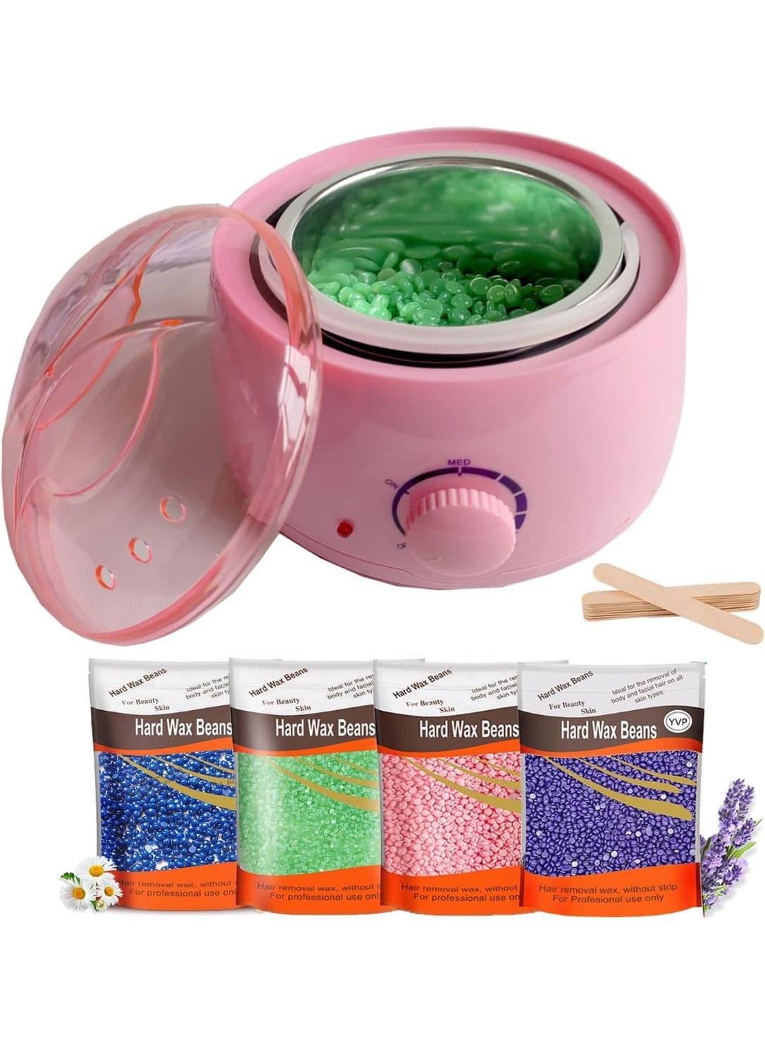 AISky 2024 Waxing Kit for Women,Waxing Kit for Brazilian Wax,Wax pot Heater with Wax Beans,Wax warmer for Sensitive Skin Hair Removal,Easy to Use Wax Melt Warmer.AU Plug (Pink) — 1.5K