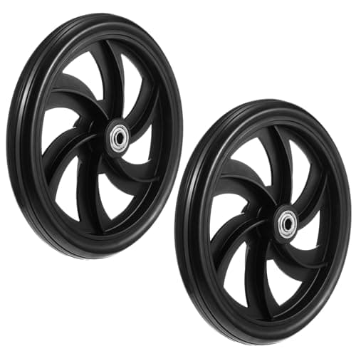 Datanly 2 Sets Replacement Wheelchair Wheels for Walkers 7.5 Inch Wheelchair Front Wheels Anti Slip Walker Rubber Replacement for Stroller Casters Rollers Accessories