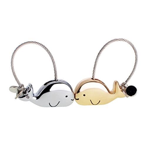 ASHMITA Cute Kiss Whale Couple Keychain for Women Charm Romantic Valentine Gift