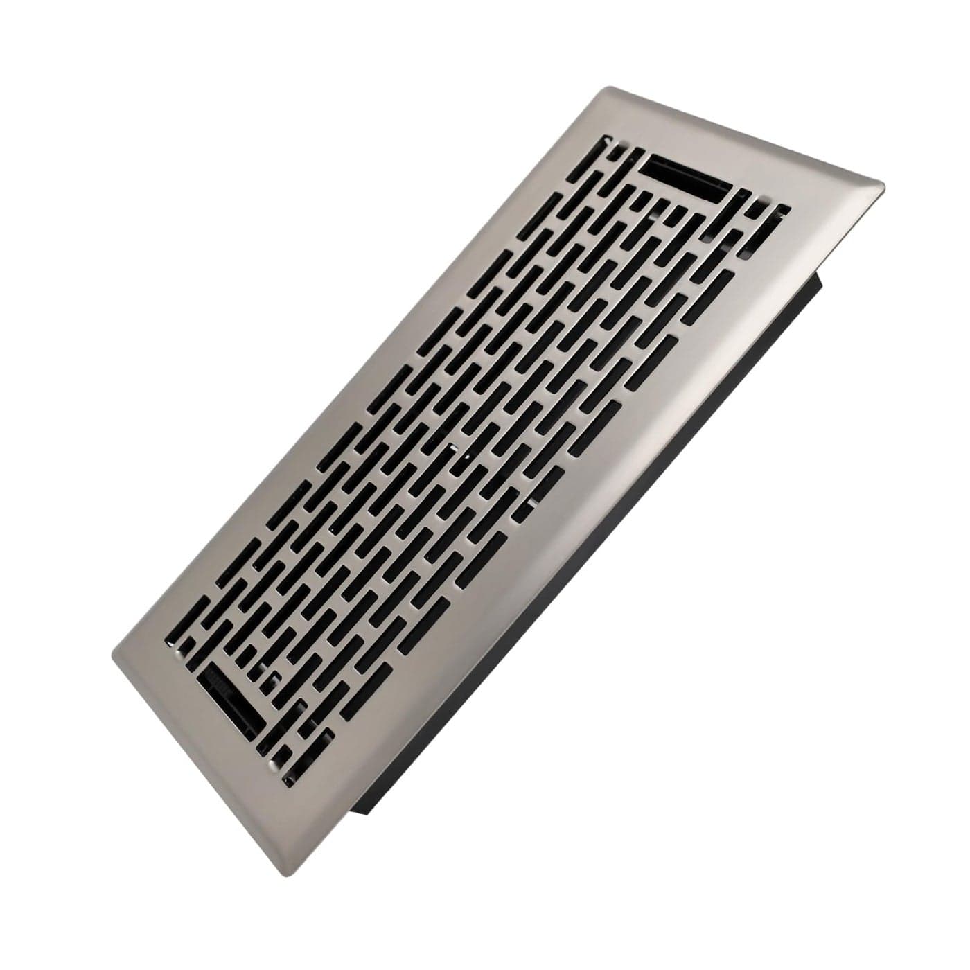 Howeall 4x10 Inches Heavy Duty Walkable Floor Register Easy Adjust Air Supply Lever Decorative Floor Vent Covers Boston Design Vent Covers for Home Satin Nickel