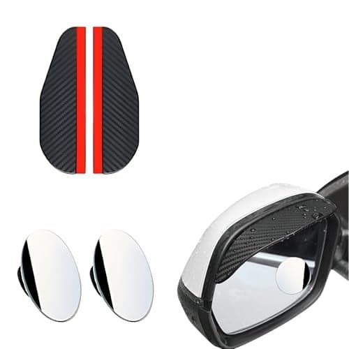 2 PCS Car Mirror Rain Protector(360° Round Shape Blind Spot) with 1 Pair Mirrors Guards, Anti Rain Film for Car Mirror, Universal Fit for Most Cars, Enhances Driving Safety in Rain, Snow & Glare