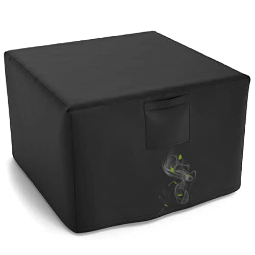 WLEAFJ Fire Pit Cover Square Fits for 2832 Inch Gas Fire Table Heavy Duty Oxford Fabric Outdoor Fireplace Cover Waterproof Rectangle Firepit Cover 32 x 32 x 24 Inch Black