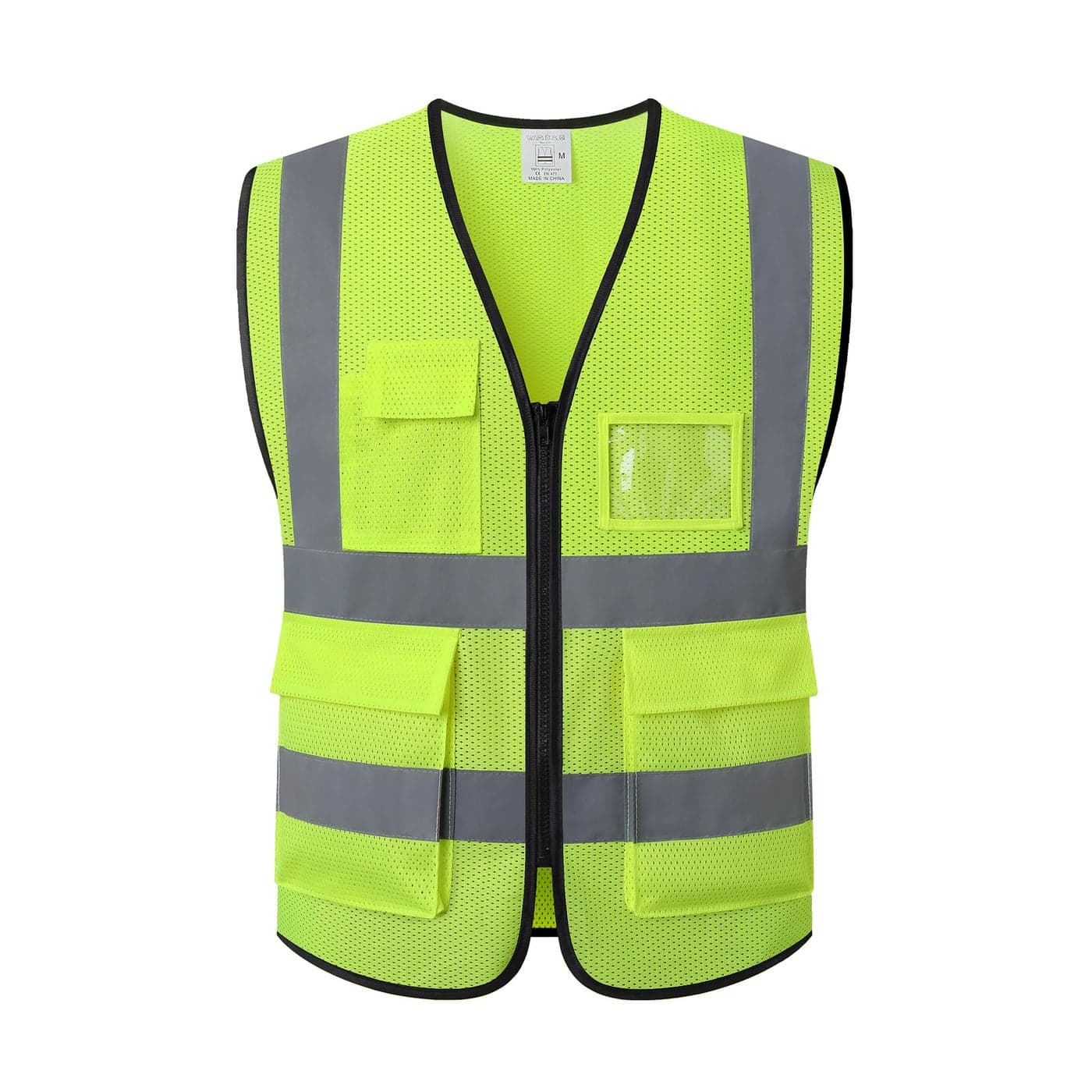 ASIPHITU Reflective Safety Vest for Men Women High Visibility Construction Work Vest with Pockets and zipper front Hi Vis Security Vest with Reflective Strips Meets ANSIISEA Standard AP1YellowL