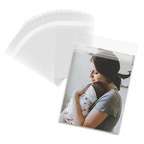 Mat Board Center, 6"x9" Crystal Clear Sleeves, Resealable Polypropylene Storage Bags with Flap Fit for A7 A8 A9 Photo Mat, Photos & Prints - 100 Pack