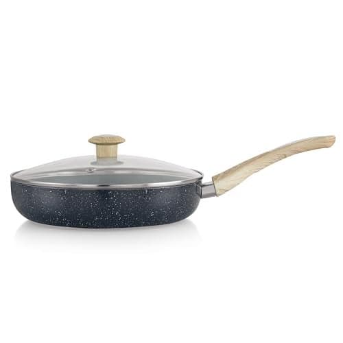 COOKWELL Non Stick Frying Pan (German Microcrystal Technology) (24 CM, Steel Gray)