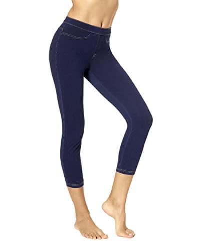 No nonsense womens Classic Capri With Pockets Jeggings pants, Dark , Medium US