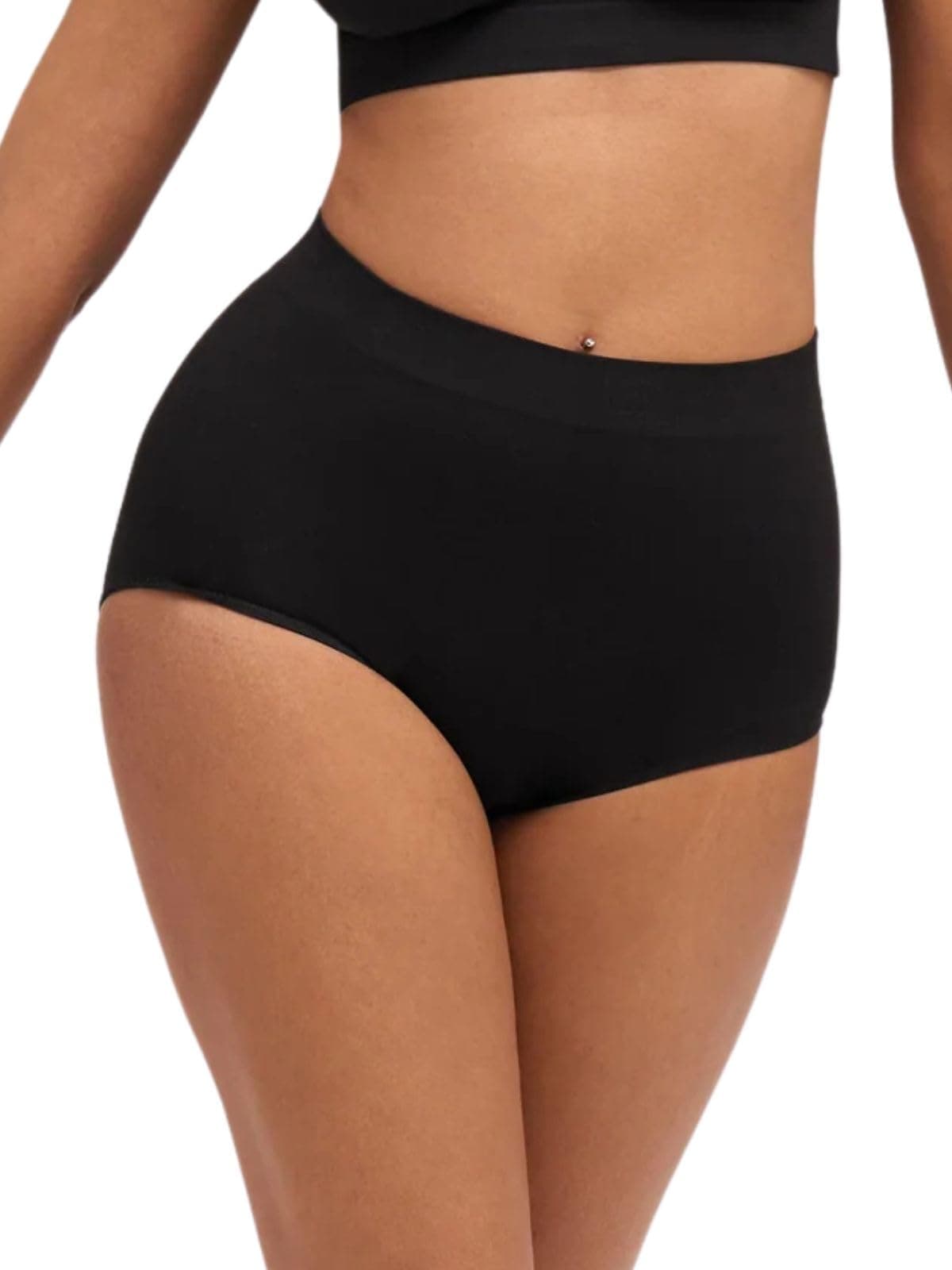 UNDERNEAT Womens High-Waist Brief | Tummy Control Shaper Brief | All Day Shaping and Comfort| Tummy Tucker Panties for Women | Seamless Shapewear Bodyshaper Black