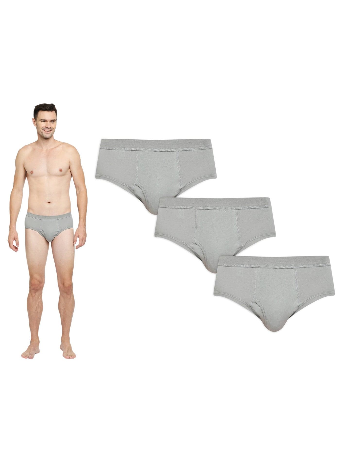 MEN'S COTTON BRIEF (PACK OF 3) - DARK GREY