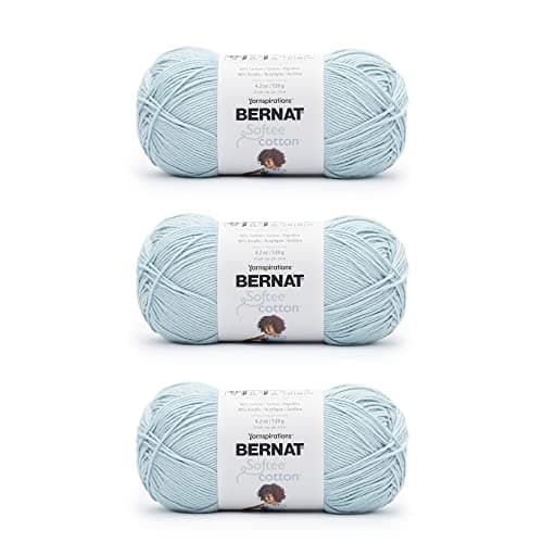 Bernat Softee Cotton Dusk Sky Yarn - 3 Pack of 120g/4.25oz - Nylon - 3 DK (Light) - 254 Yards - Knitting, Crocheting & Crafts