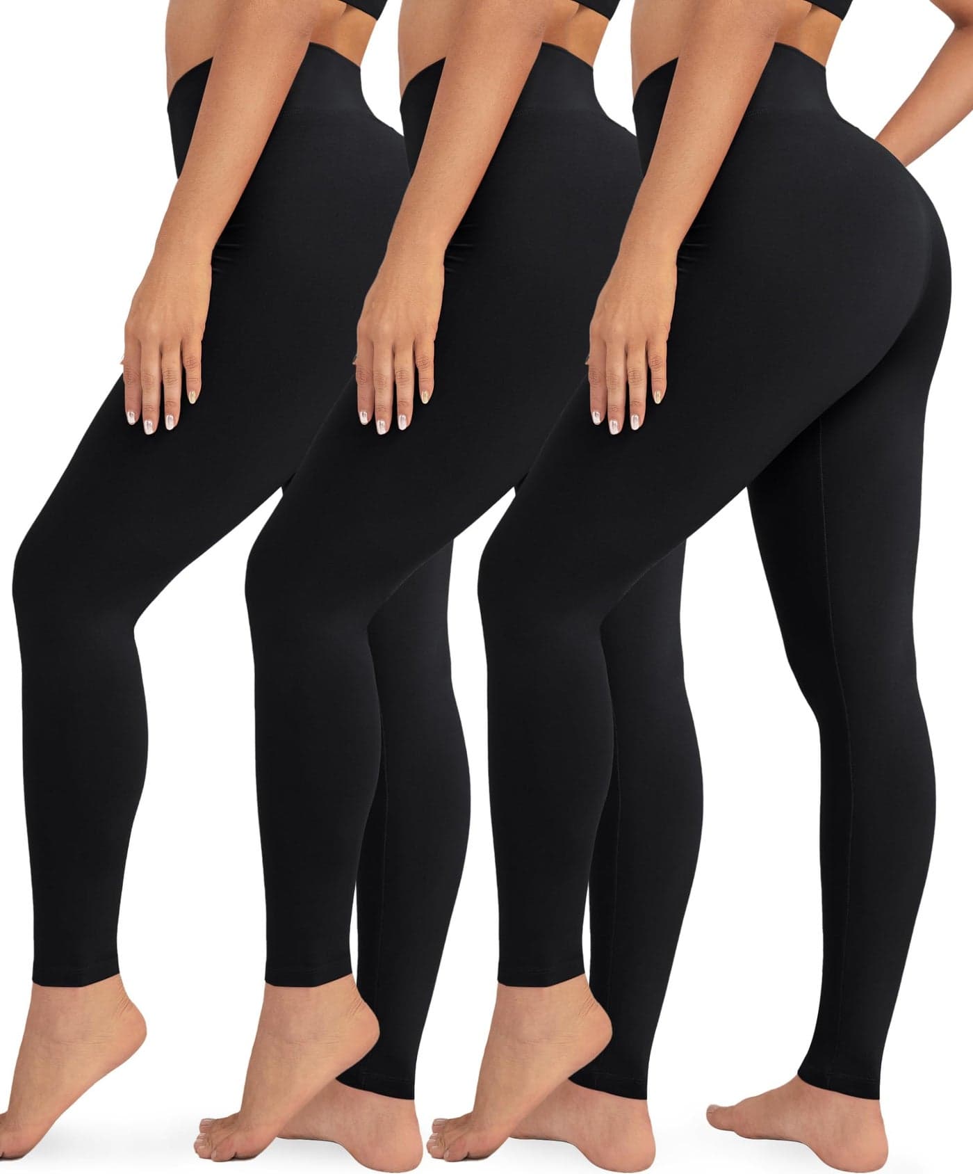 VALANDY Creamlush 3 Pack Women's Leggings Buttery Soft High Waisted Yoga Pants Full-Length Workout Leggings