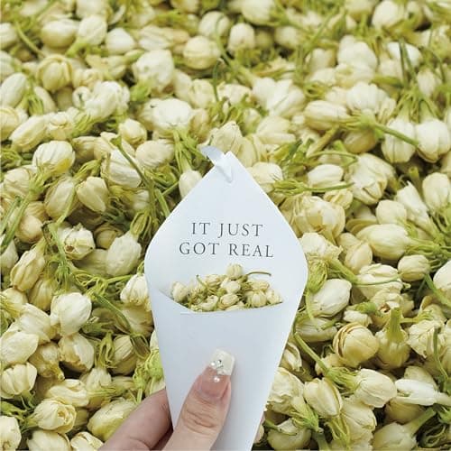 RainbowPana 30 Pack Biodegradable Confetti with Pre-assembled Hanging Cones | Cones & Ribbon + Dried Flower Petals | Wedding Confetti, Dried Real Flower Petals | Wedding Send-Off Ideas