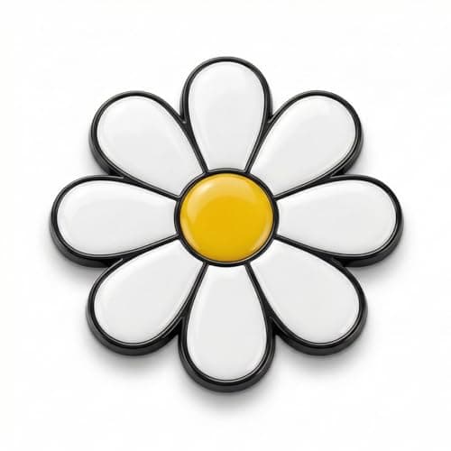 Daisy Metal Car Sticker Cute Flower Decal Zinc Alloy Daisy Emblem Exterior Car Decoration for Women White