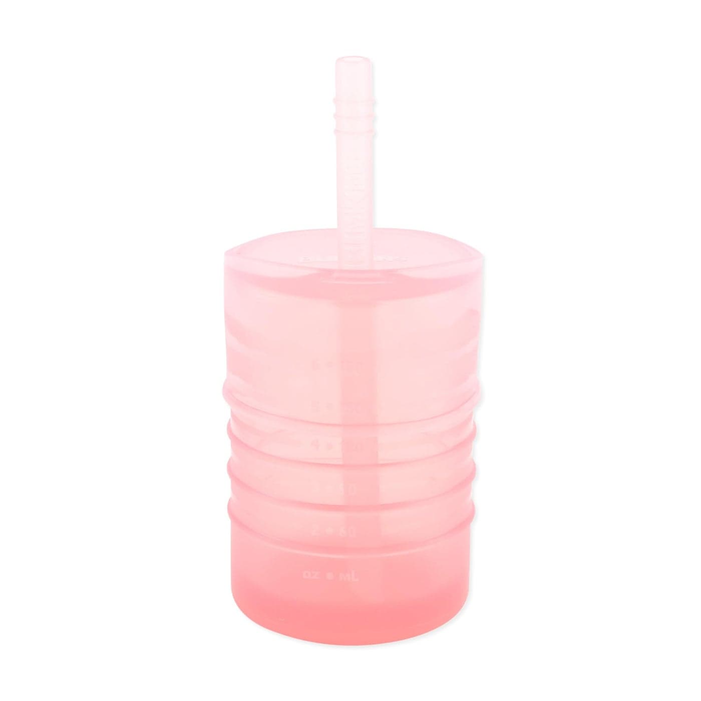 Bumkins Baby and Toddler Cups Sippy Cup with Straw Spill Proof Transition Cup for Babies Ages 1 Year Safely Sip from Lid Straw or Cup First Year Supplies Platinum Silicone Holds 7oz Pink