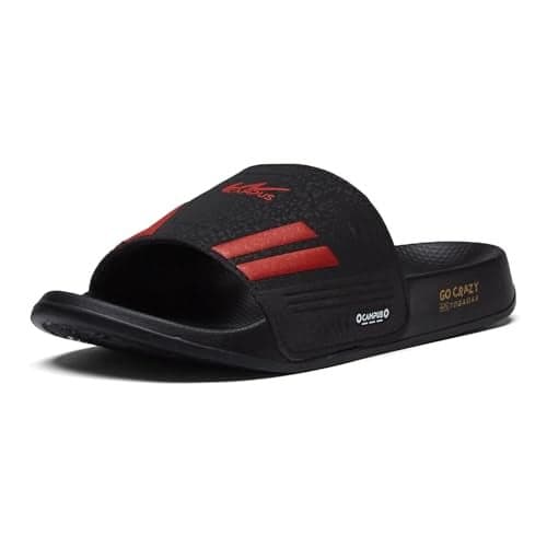 Campus Men's SL-438 BLK/RED Slider - 9UK/India 1 Pair