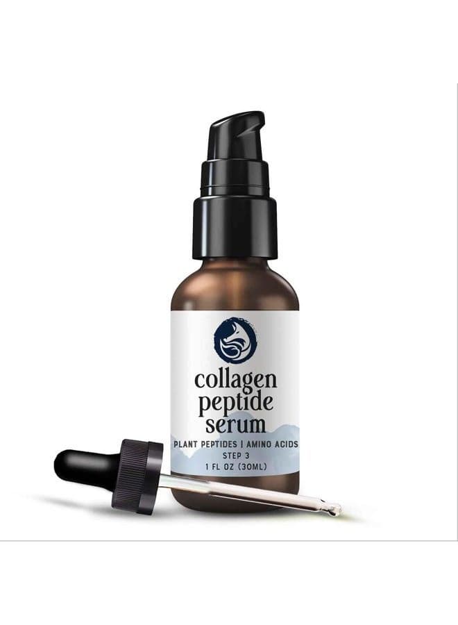 Peptide Collagen Serum for Face - Anti-Aging Facial Serum, Tighten Lift Hydrate & Plump All Skin Types, Reduce Fine Line & Wrinkles, All Natural Ingredients - Foxbrim Naturals (1 Fl Oz)