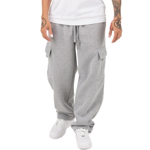 Pro Club Men's Heavyweight Fleece Cargo Pants, Heather Gray, 2X-Large