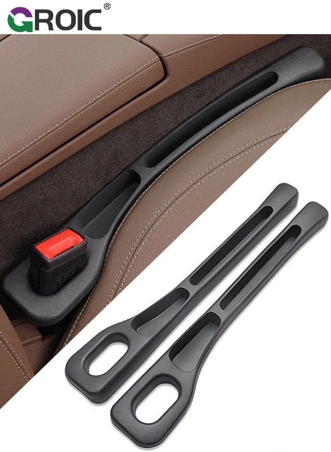 2 Pcs Car Seat Blocker, Car Seat Gap Filler, Car Grout Filler Organiser Between Seats, Portable Car Seat Organiser Space Saving Storage Box for Trucks, SUVs, Vs - Black