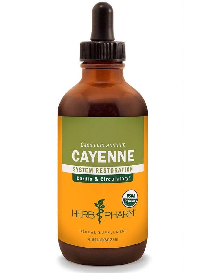 Certified Organic Cayenne Liquid Extract for Cardiovascular and Circulatory Support - 4 Ounce, Brown