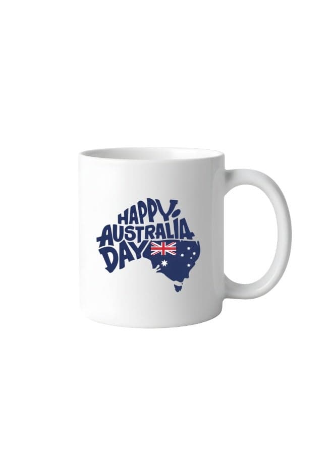 Australia Day White Ceramic Mug - January 26th Celebration Gift - G'day Mate - Kangaroos Themed Coffee Mug - 11 Oz